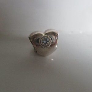 Vintage Silver Heart Charm Bead for Pandora type bracelet 925 ALE Sterling